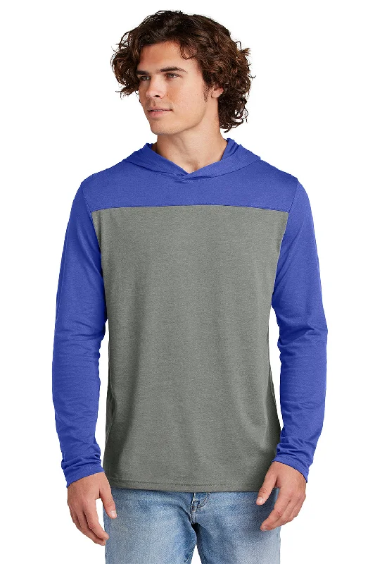 Classic Hoodies Sport-Tek Mens Halftime Long Sleeve Hooded T-Shirt Hoodie - True Royal Blue/Heather Vintage Grey - New