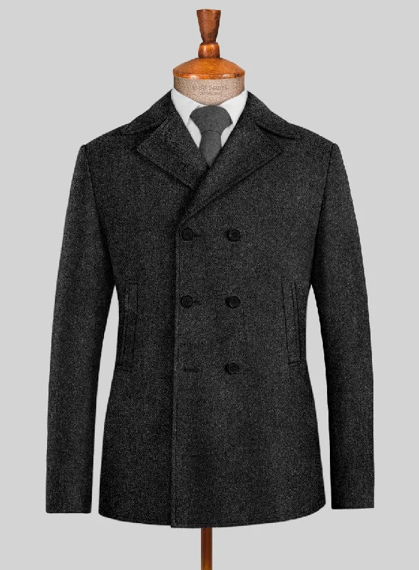 Trendy Jeans Highlander Heavy Heritage Charcoal Tweed Pea Coat