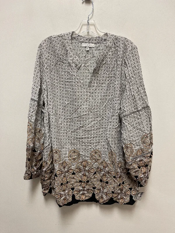 Cozy Shirts Top Long Sleeve By New Directions In Cream, Size: 1x