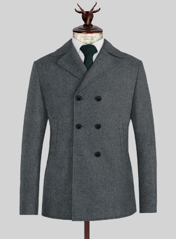 Smart T-shirts Naples Gray Tweed Pea Coat