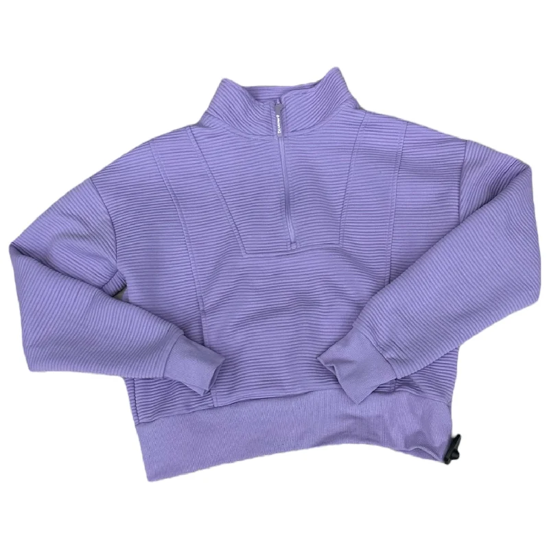 Sporty Sweaters Top Long Sleeve By Bearpaw In Purple, Size: L