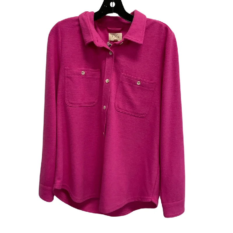 Simple Pants Top Long Sleeve By Thread And Supply In Pink, Size: M