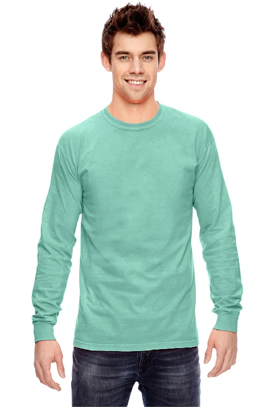 Fashion Jackets Comfort Colors Mens Long Sleeve Crewneck T-Shirt - Island Reef Green