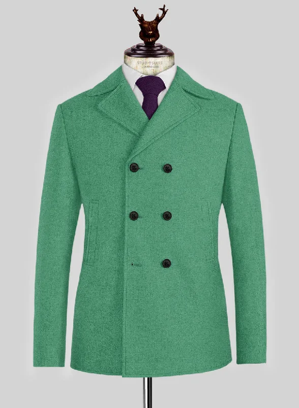 Bold T-shirts Naples Derby Green Tweed Pea Coat