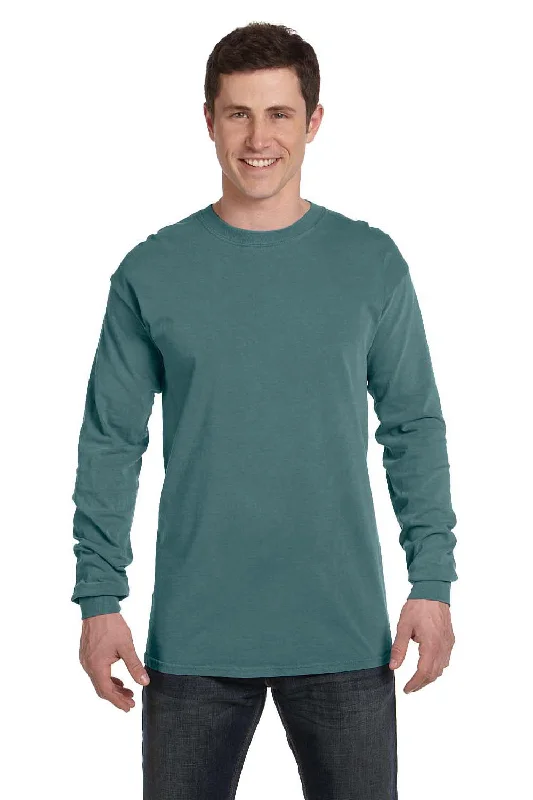 Practical Footwear Comfort Colors Mens Long Sleeve Crewneck T-Shirt - Blue Spruce