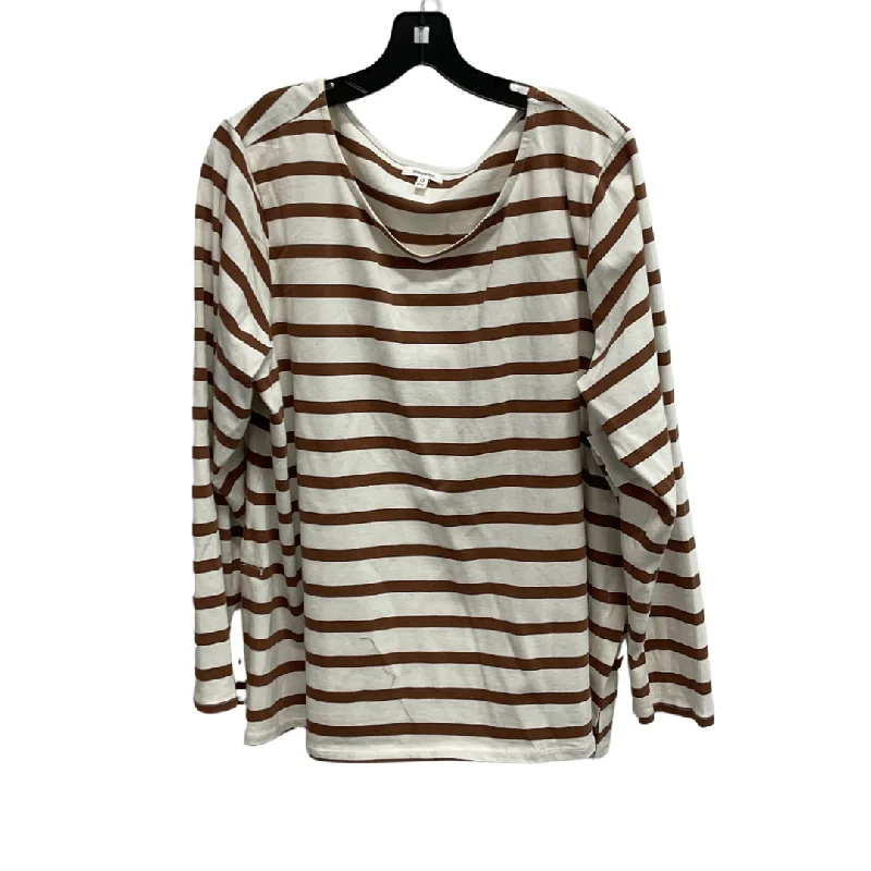 Comfortable Sweatshirts Top Long Sleeve By Maurices In Striped Pattern, Size: Xxl