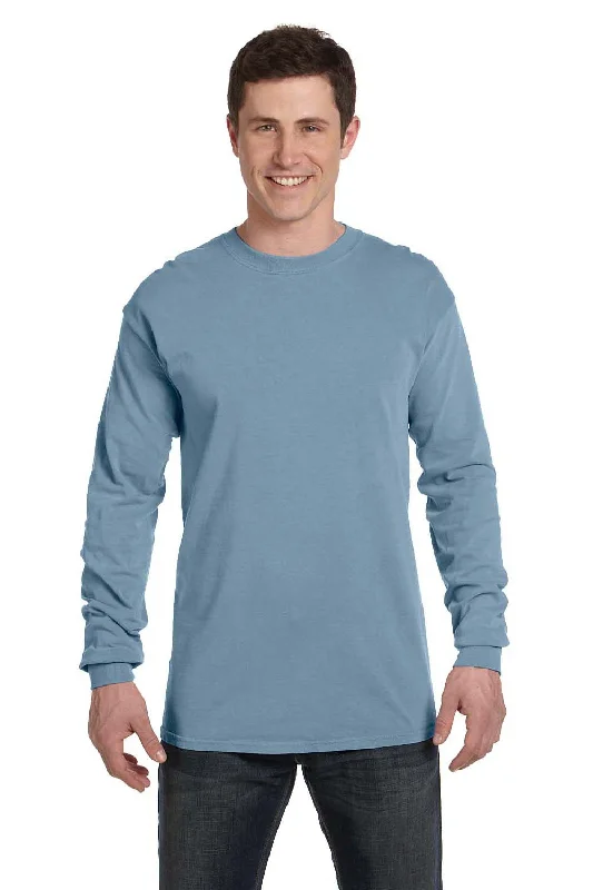 Smart Outerwear Comfort Colors Mens Long Sleeve Crewneck T-Shirt - Ice Blue