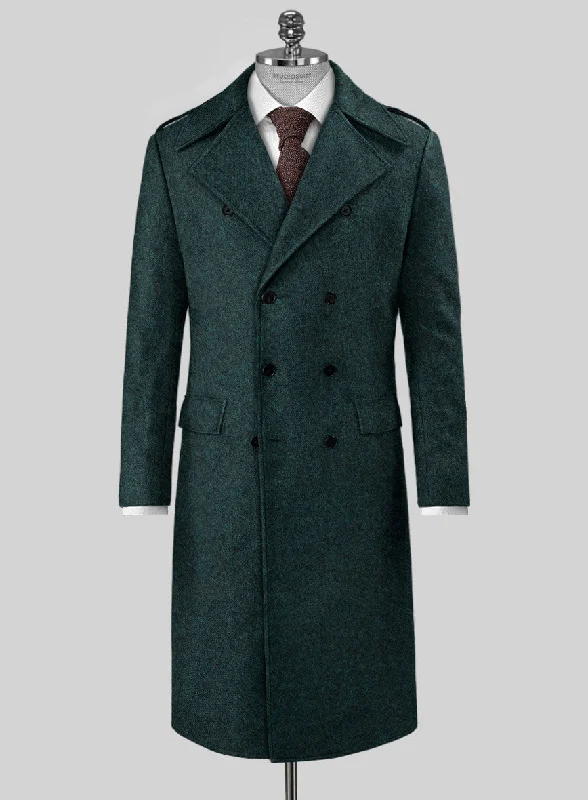 Relaxed Hoodies Highlander Melange Green Tweed GQ Overcoat