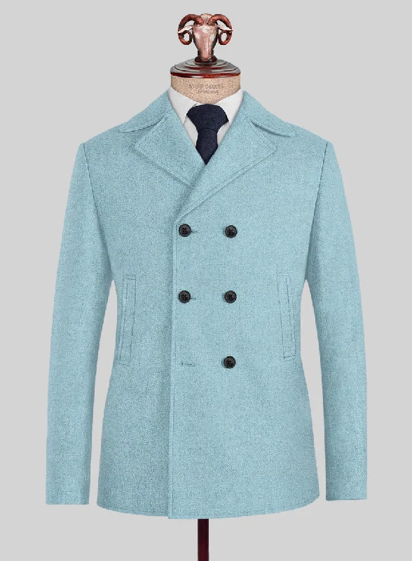 Casual Pants Naples Light Blue Tweed Pea Coat