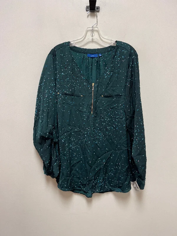 Trendy Layers Top Long Sleeve By Apt 9 In Green, Size: 2x