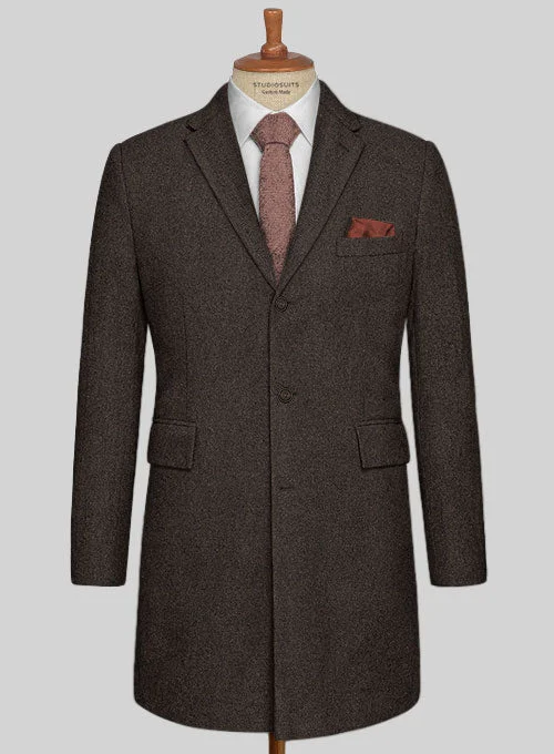 Smart Sweaters Naples Dark Brown Tweed Overcoat