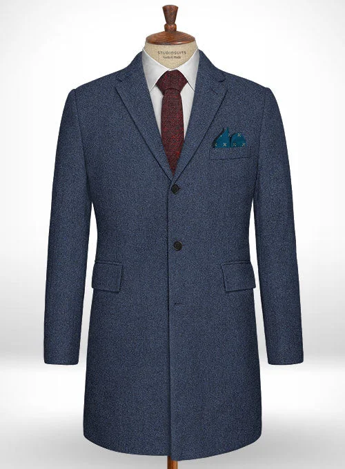 Practical Hoodies Empire Blue Tweed Overcoat