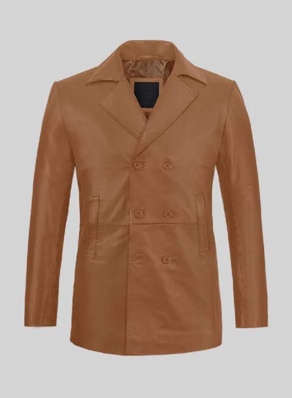 Relaxed Footwear Soft Hunter Tan Leather Pea Coat