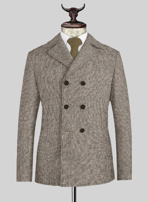 Active Gear Light Weight Brown Tweed Pea Coat