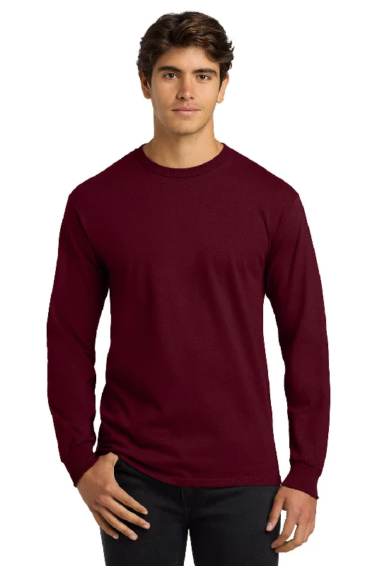 Classic Footwear Gildan Mens Ultra Long Sleeve Crewneck T-Shirt - Maroon