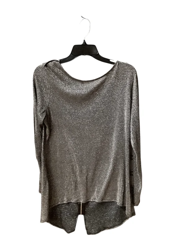 Comfortable Tops Top Long Sleeve By Calvin Klein In Silver, Size: L