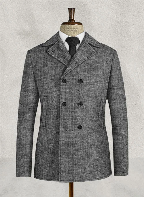 Versatile Shorts Vintage Glasgow Gray Tweed Pea Coat