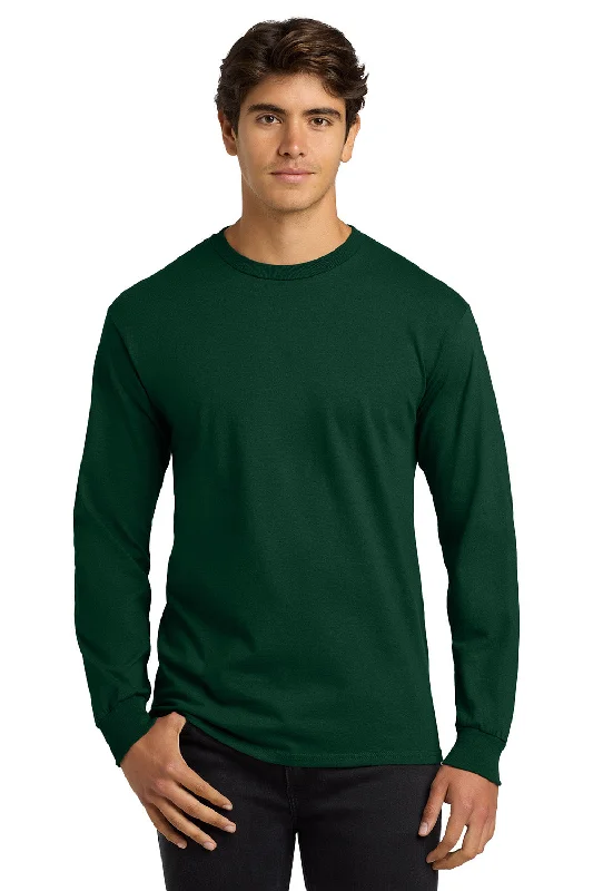 Trendy Sweatshirts Gildan Mens Ultra Long Sleeve Crewneck T-Shirt - Forest Green