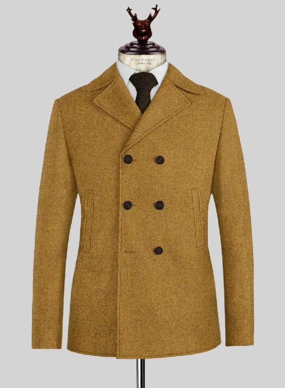 Cool Tops Naples English Mustard Tweed Pea Coat