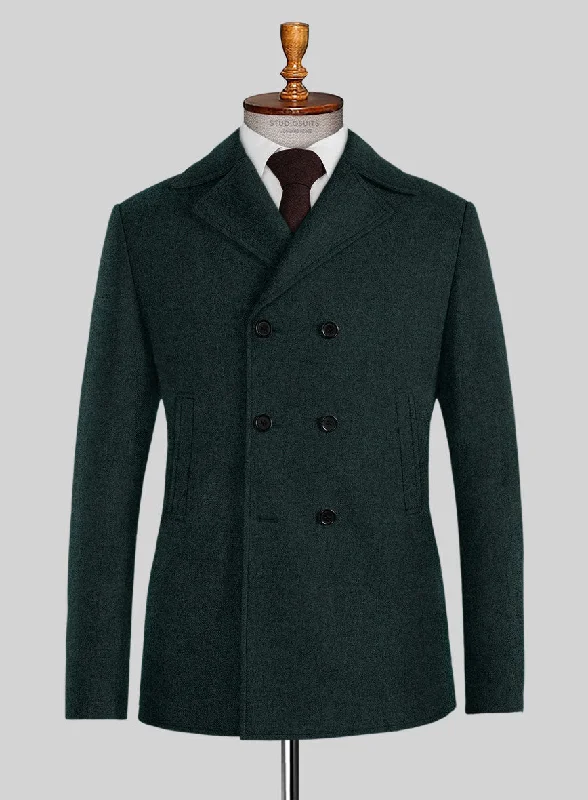 Urban Hoodies Naples Bello Green Tweed Pea Coat