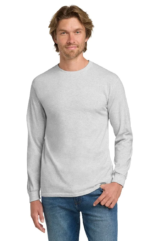 Smart Sweaters Gildan Mens Long Sleeve Crewneck T-Shirt - Ash Grey