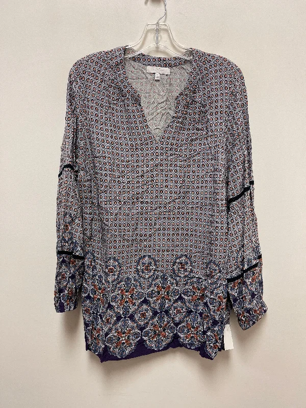 Urban Tops Top Long Sleeve By New Directions In Purple, Size: 1x