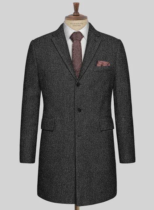 Street Pants Stone Charcoal Tweed Overcoat