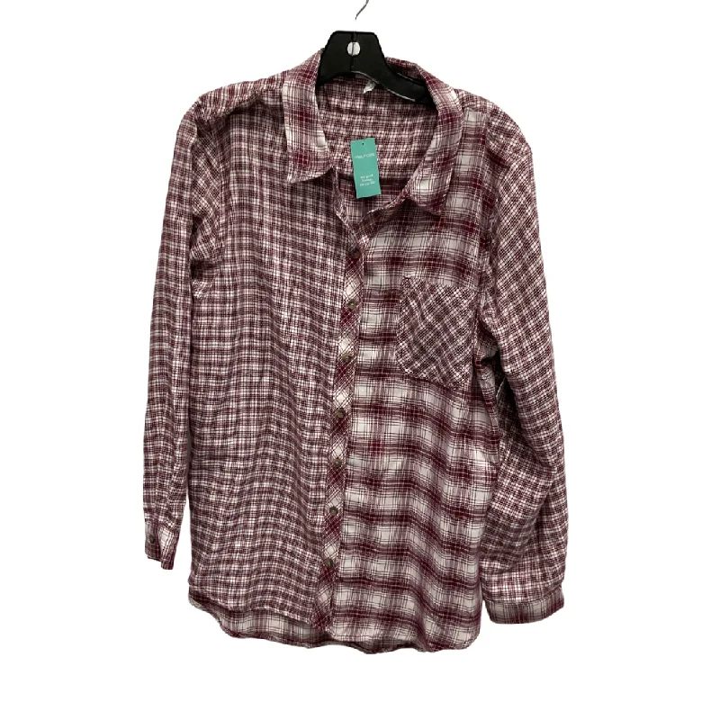 Smart Outerwear Top Long Sleeve By Maurices In Plaid Pattern, Size: Xl