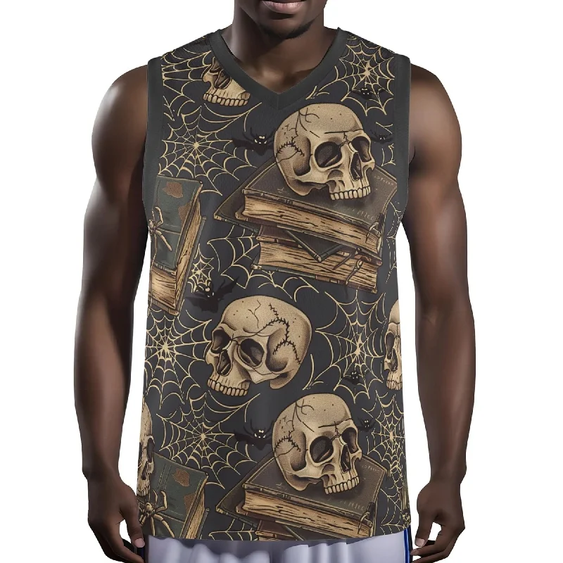 Bold Pants Mens Skull Basketball Jersey Tank Top