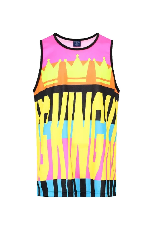 Casual Footwear Men's Color Block King Graphic Tank Top