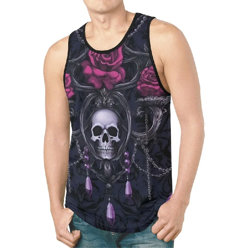 Practical Hoodies Men's Black Skull Tank Top