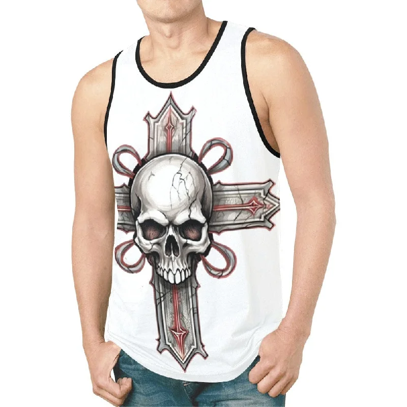 Fashion Jackets Gothic Skull Cross Men's Tank Top