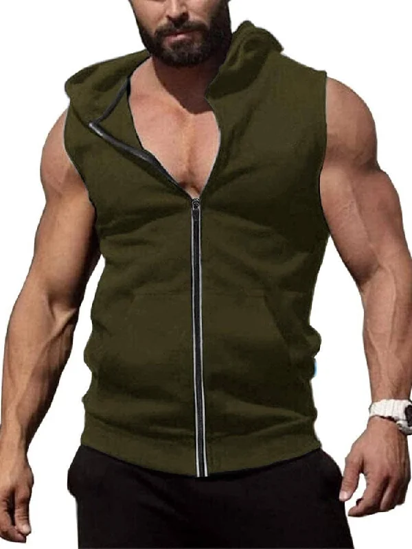 Casual Hoodies Zip Up Workout Tank Tops (US Only)