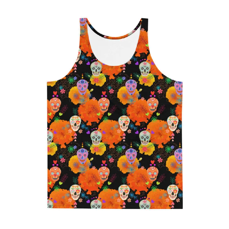 Comfortable Tops Men's Sugar Skull Tank Top