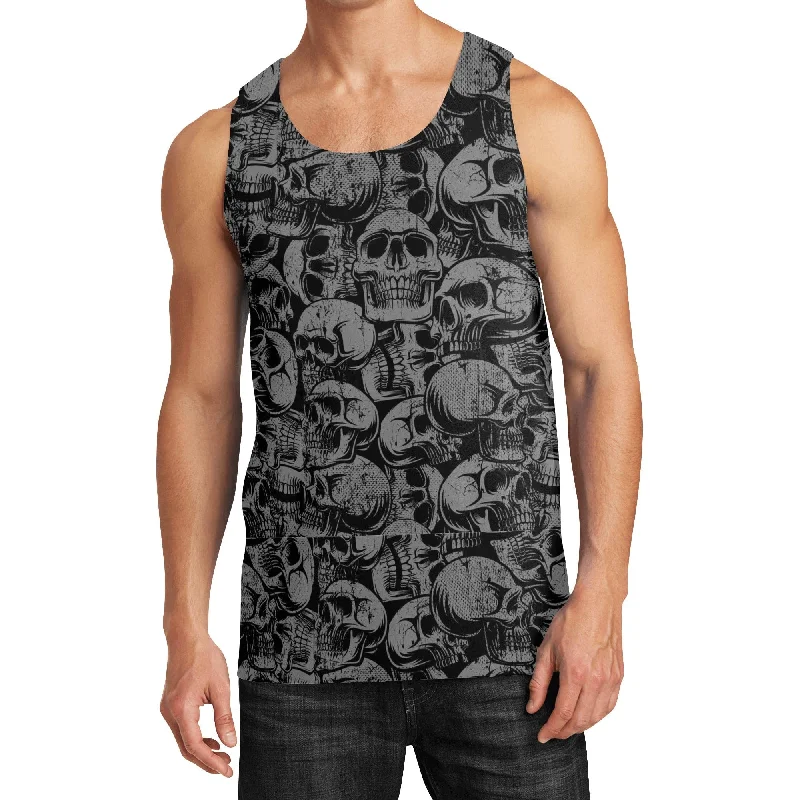 Classic Jackets Men's Black Skulls Tank Top