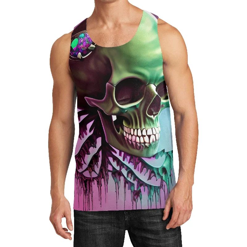 Practical Sweaters Mens Skull Dripping Tank Top