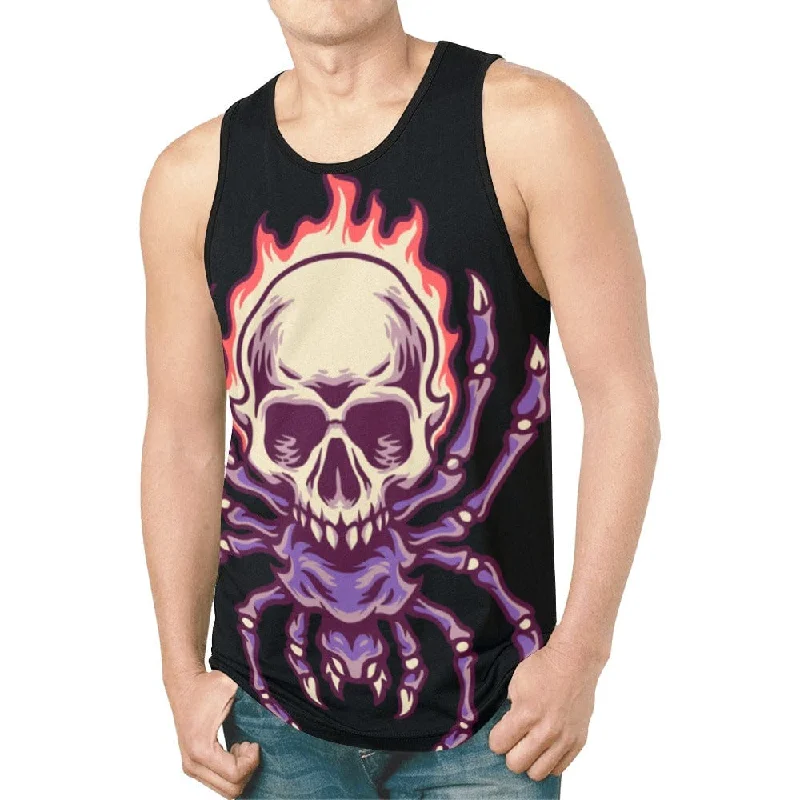 Fashion Jackets Skull Tarantula Retro Illustration Men's Tank Top