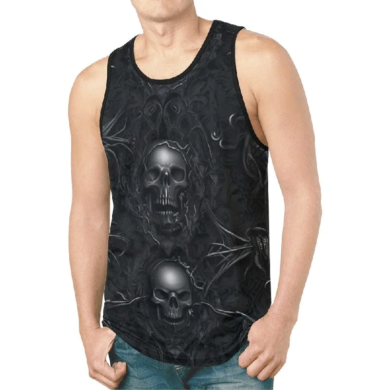 Simple Jeans Men's Scary Skull Black Tank Top