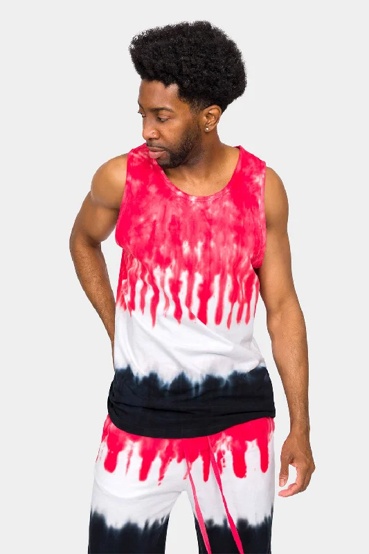 Fashion Bottoms Colorblock Tie Dye Cotton Tank Top