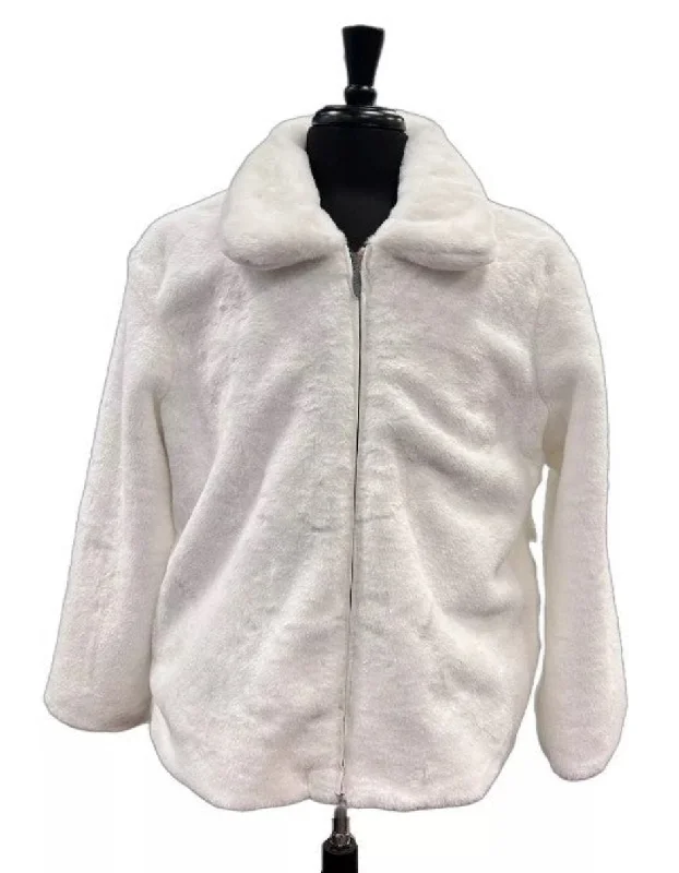 Trendy Sweatshirts Mens Fur Short Coat White