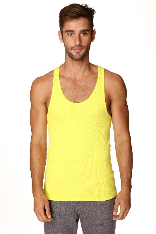 Stylish Suits Racerback Yoga Tank Top (Tropic Yellow)