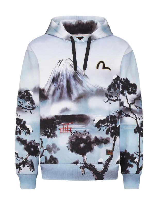 Trendy Hoodies Allover Mountain and Taka Print Hoodie