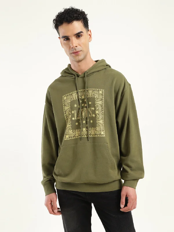 Urban Hoodies Men's Solid Green Hooded Sweatshirt