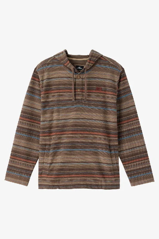 Comfortable Bottoms O'Neill Bavaro Stripe Poncho Sweatshirt-Chocolate Chip