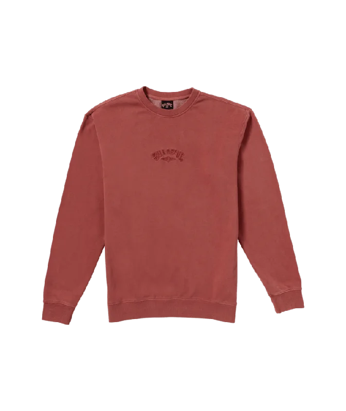 Relaxed Hoodies Billabong Wave Washed Crew Sweatshirt-Dusty Red