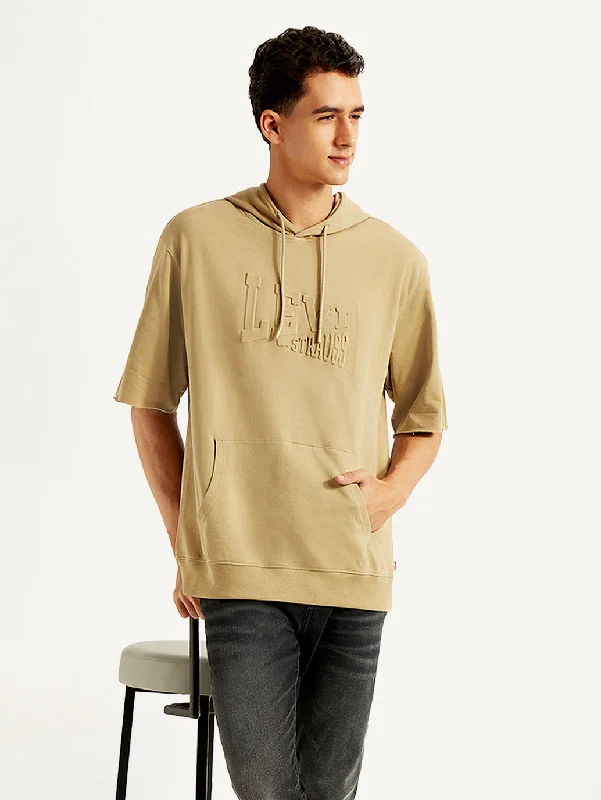 Street Pants Men's Embossed Tan Hooded Sweatshirt