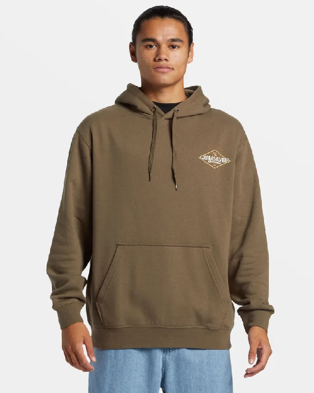 Bold Pants Quiksilver Omni Sign PO Hooded Sweatshirt-Canteen