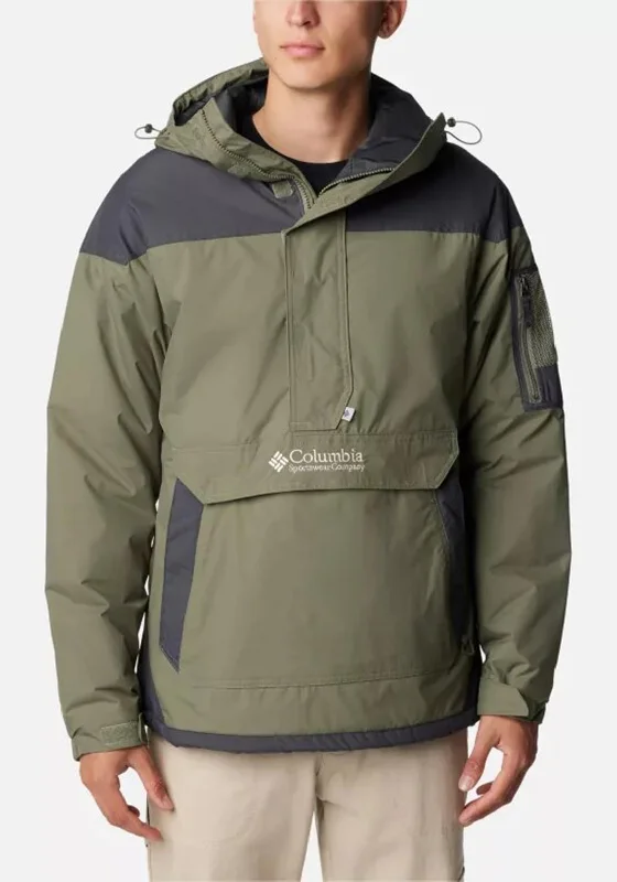 Columbia Men’s Challenger Pullover Jacket, Stone Green & Shark