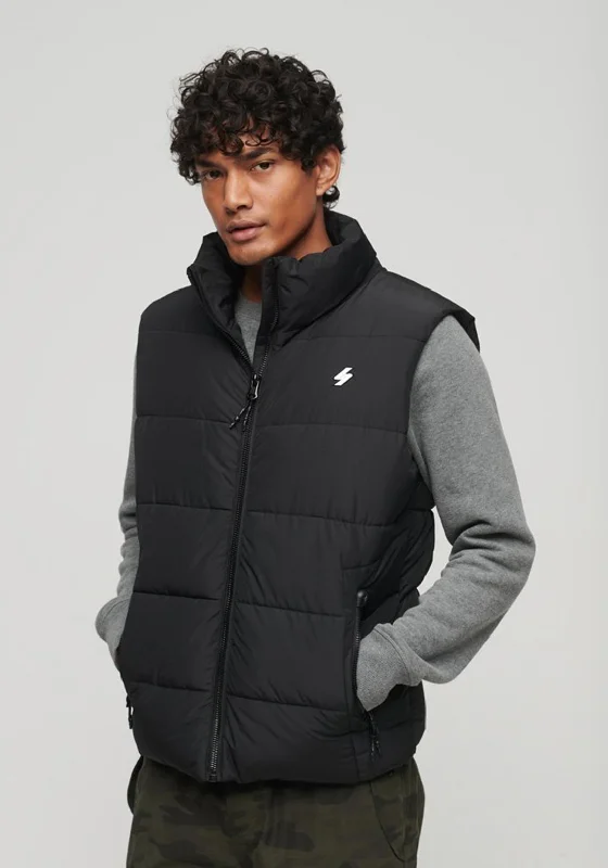 Superdry Sports Puffer Gilet, Black