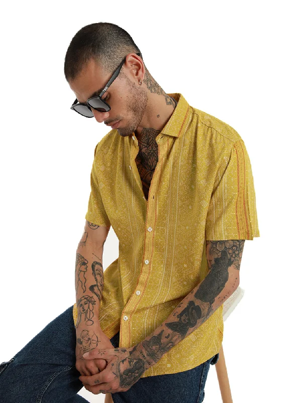 Dot & Dash Print Half Sleeve Shirt